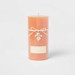 Ribbed Pillar Pumpkin Spice Candle - Threshold™ -Threshold Living Deals GUEST 21f896e1 bbe7 4559 bf5f bbe5f97832cd
