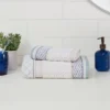 Pattern Filled Stripe Towel Blue - Threshold