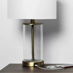 Fillable Accent With USB Table Lamp Brass - Threshold™ -Threshold Living Deals GUEST 4230aee3 786a 4bde a46a 8ba460f4ad48
