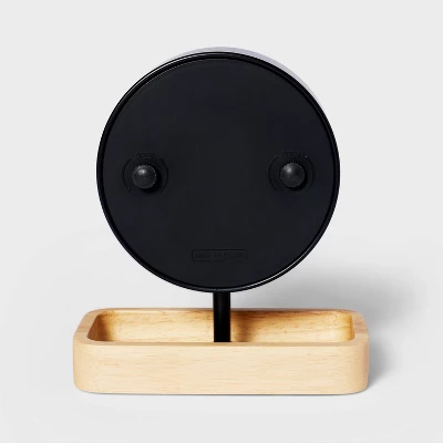 6.5" Desk Clock With Wood Tray - Threshold™ 2 6.5" Desk Clock With Wood Tray - Threshold™ - Image 2