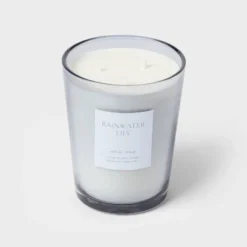 Colored Vase Glass With Dustcover Rainwater Lily Candle Gray - Threshold™ -Threshold Living Deals GUEST 4dd3a894 6c80 4248 a2de 93743bf8dee9