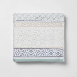 Pattern Filled Stripe Towel Blue - Threshold™ -Threshold Living Deals GUEST 50f19a60 e619 4f20 adcc 10d255eeb751