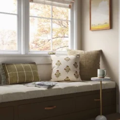 Block Print Floral Square Throw Pillow - Threshold™