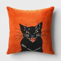Fierce Cat Applique Cotton Velvet Square Halloween Throw Pillow - Threshold™ -Threshold Living Deals GUEST 5426fcb6 46c0 47d1 b6fc b5526f44bb40