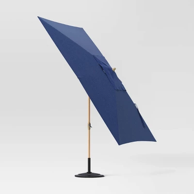 10'x6' Rectangular Market Patio Umbrella - Light Wood Pole - Threshold™ 2 10'x6' Rectangular Market Patio Umbrella - Light Wood Pole - Threshold™ - Image 2