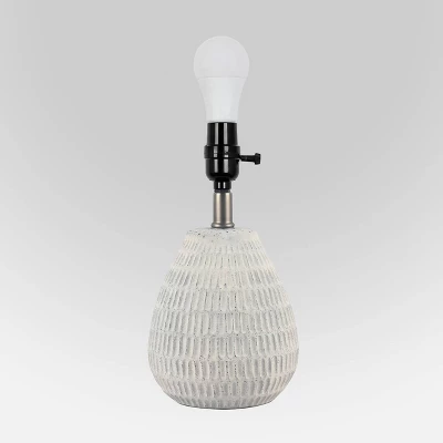 Ceramic Textured Table Lamp Base White - Threshold™ 1 Ceramic Textured Table Lamp Base White - Threshold™