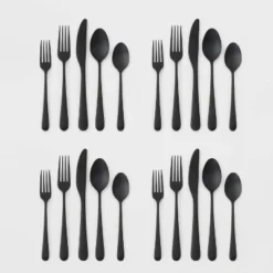 20pc Harrington Flatware Set Black - Threshold™ -Threshold Living Deals GUEST 701d9c22 9fd0 4379 8eb2 5dfad3133a69