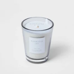 Colored Vase Glass With Dustcover Rainwater Lily Candle Gray - Threshold™ -Threshold Living Deals GUEST 7339fae5 ce6f 45a1 a5a1 db5f23225a58