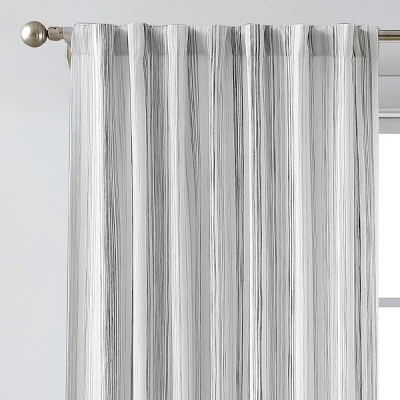 1pc 50"x84" Light Filtering Striped Curtain Panel Gray - Threshold™ 1 1pc 50"x84" Light Filtering Striped Curtain Panel Gray - Threshold™