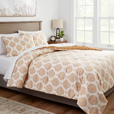 Medallion Printed Comforter & Sham Set Off-White/Dark Gold - Threshold™ 1 Medallion Printed Comforter & Sham Set Off-White/Dark Gold - Threshold™