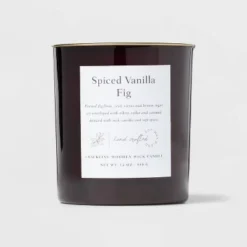 Clear Colored Glass With Woodwick And Brass Metal Inset Lid Spice Vanilla Fig Candle Purple - Threshold™ -Threshold Living Deals GUEST 80884ab1 75d4 4adc 8675 96b625da6f8e