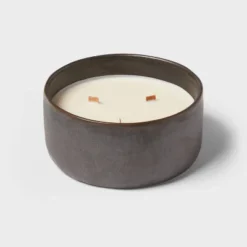 16oz Blackened Bowl Ceramic With Multi Woodwick And Dustcover Honeycrisp Apple Cider Candle Black - Threshold™ -Threshold Living Deals GUEST 8c5f5299 8129 4498 a24c 45129218696d