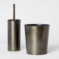 Aluminum Toilet Brush And Holder Set With Aged Metal Finish Gray - Threshold™ -Threshold Living Deals GUEST 8ef08b23 f6d2 4c7b 8990 b0c2c3aed888