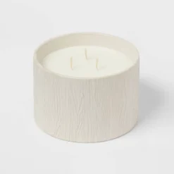 Textured Straight Side Ceramic Warm Cider & Cinnamon Candle White - Threshold™ -Threshold Living Deals GUEST 913d534b 649d 4c6d 9f5e ee9feea56dbd