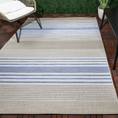 Sand Stripe Outdoor Rug Blue - Threshold™ 1 Sand Stripe Outdoor Rug Blue - Threshold™