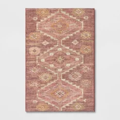 Southbury Washable Printed Diamond Persian Style Rug Rust - Threshold™ -Threshold Living Deals GUEST b5d6df13 0c44 4a2b b43b 41b2a9d69bf7
