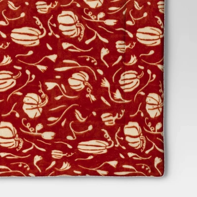 Mini Pumpkin Printed Plush With Shearling Reverse Throw Blanket - Threshold™ 3 Mini Pumpkin Printed Plush With Shearling Reverse Throw Blanket - Threshold™ - Image 3