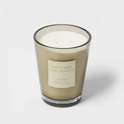 Colored Vase Glass With Dustcover Watermint And Eucalyptus Candle Green - Threshold™ -Threshold Living Deals GUEST c7ced8f8 1486 4167 bf53 4e77271a3df4
