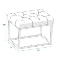 Trubeck Tufted Metal Base Ottoman Faux Leather - Threshold™ -Threshold Living Deals GUEST d17719f8 668a 4aa2 a474 ca4180dd0d04