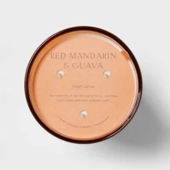 Colored Vase Glass With Dustcover Mandarin & Guava Candle Orange - Threshold™ -Threshold Living Deals GUEST d3b0111f a038 45b0 94b7 4c6c85a435e3