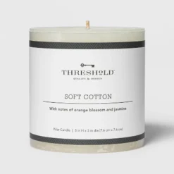 Pillar Candle Soft Cotton White - Threshold™ -Threshold Living Deals GUEST d55a5595 2986 4235 8fc7 cb696b617fa6