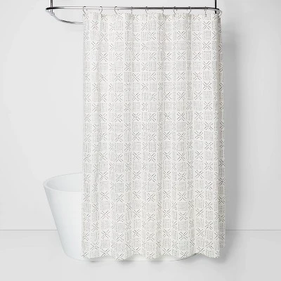 Shapes Shower Curtain White - Threshold™ 1 Shapes Shower Curtain White - Threshold™