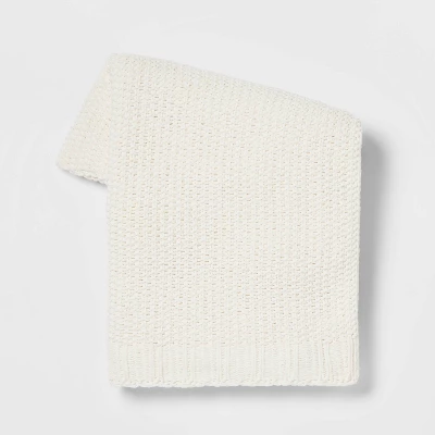 Solid Chenille Knit Throw Blanket - Threshold™ 7 Solid Chenille Knit Throw Blanket - Threshold™ - Image 7