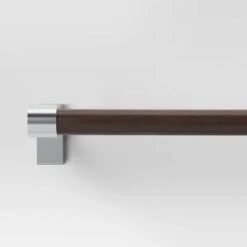 Dark Faux Wood Curtain Rod Nickel - Threshold™ -Threshold Living Deals GUEST f65030f0 7be0 425c 96b7 548c0d49cc46