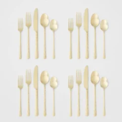 20pc Cherryfield Champagne Flatware Set - Threshold™ -Threshold Living Deals GUEST f6924981 0d4b 401a 85b9 7da17569d4aa